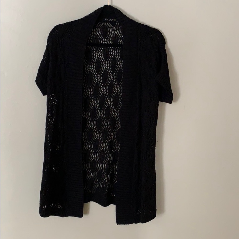 Black cardigan with cute cut out details